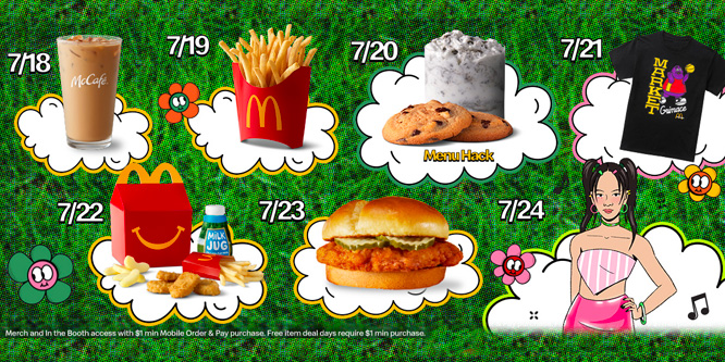 McDonald's puts hacks, merch drops, musical acts and food deals on its ‘camp’ menu