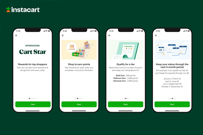 Instacart offers tiered rewards to gig workers
