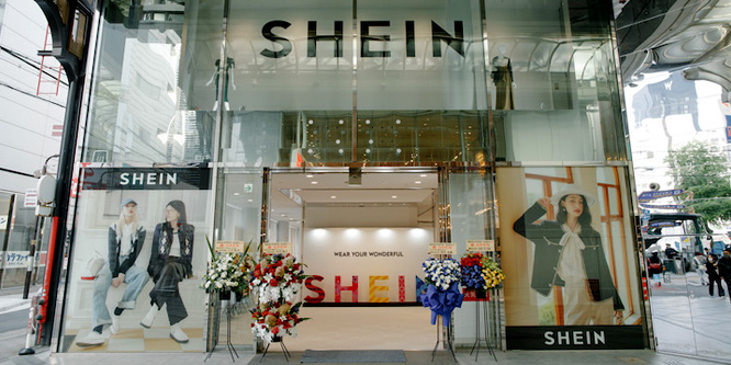 Shein store front in Tokyo, Japan