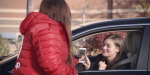 Woman returning items at Target