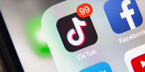 Close-up of TikTok app shown on phone screen