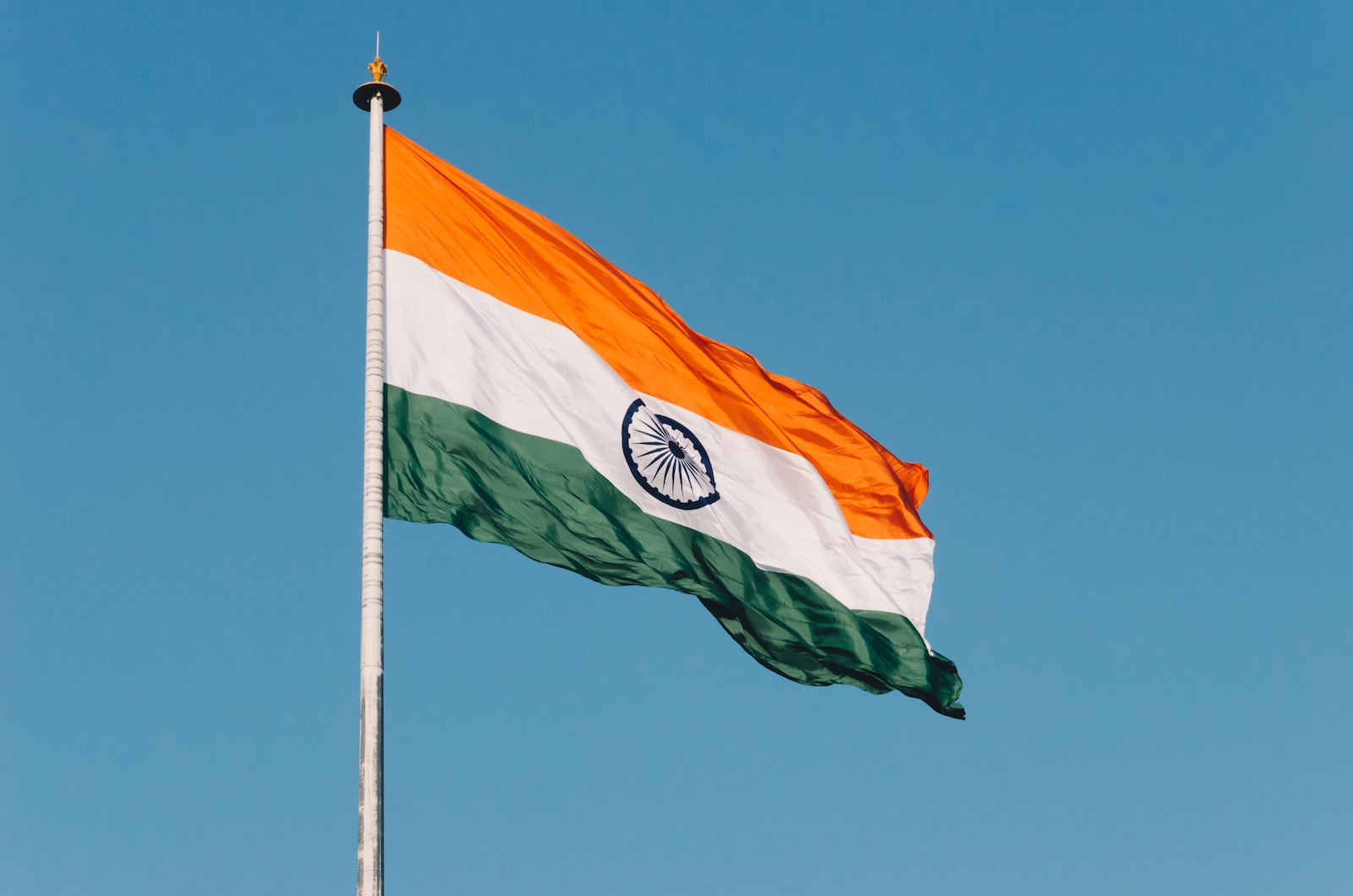 India flag hanging on pole