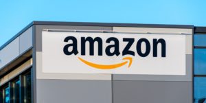 Amazon name and logo on a building