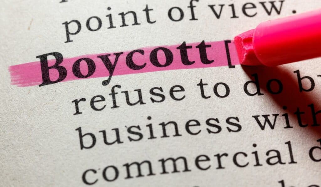 Boycott concept