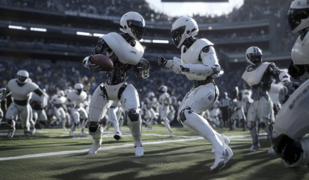 Robots playing Super Bowl AI