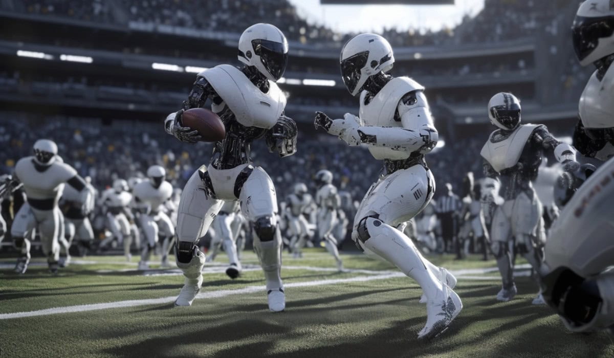 Robots playing Super Bowl AI