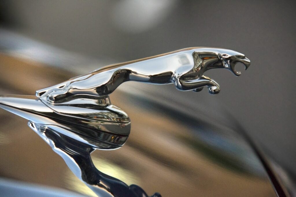 Jaguar hood ornament. Jaguar's recent ad campaign has created controversy.