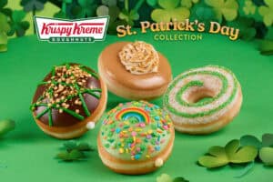 Krispy Kreme is celebrating St. Patrick's Day with four new doughnuts.
