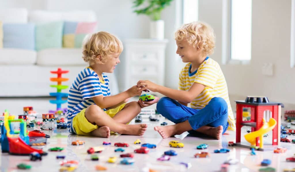 Kids playing with toys