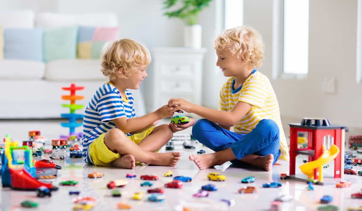Kids playing with toys