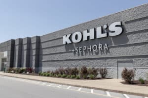 Customers Kohl's strip mall store