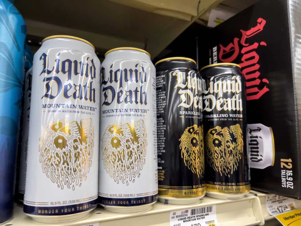 Liquid Death display