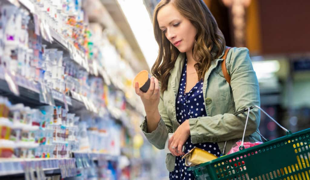 Shopping in a grocery store