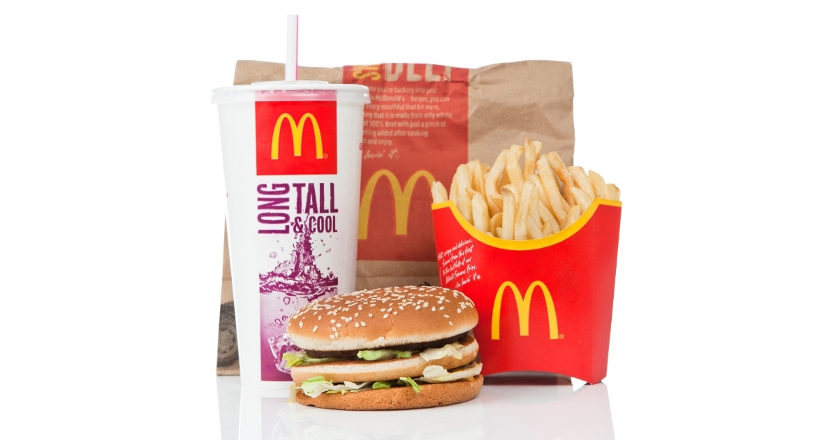 Image of McDonald's food on a white background
