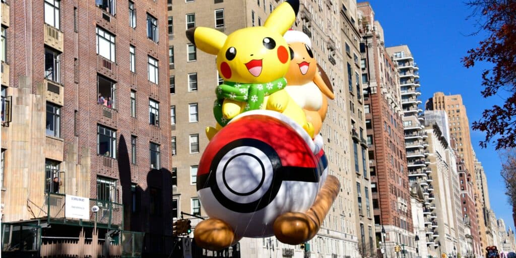 Flying balloons at the Macy's Thanksgiving Day parade