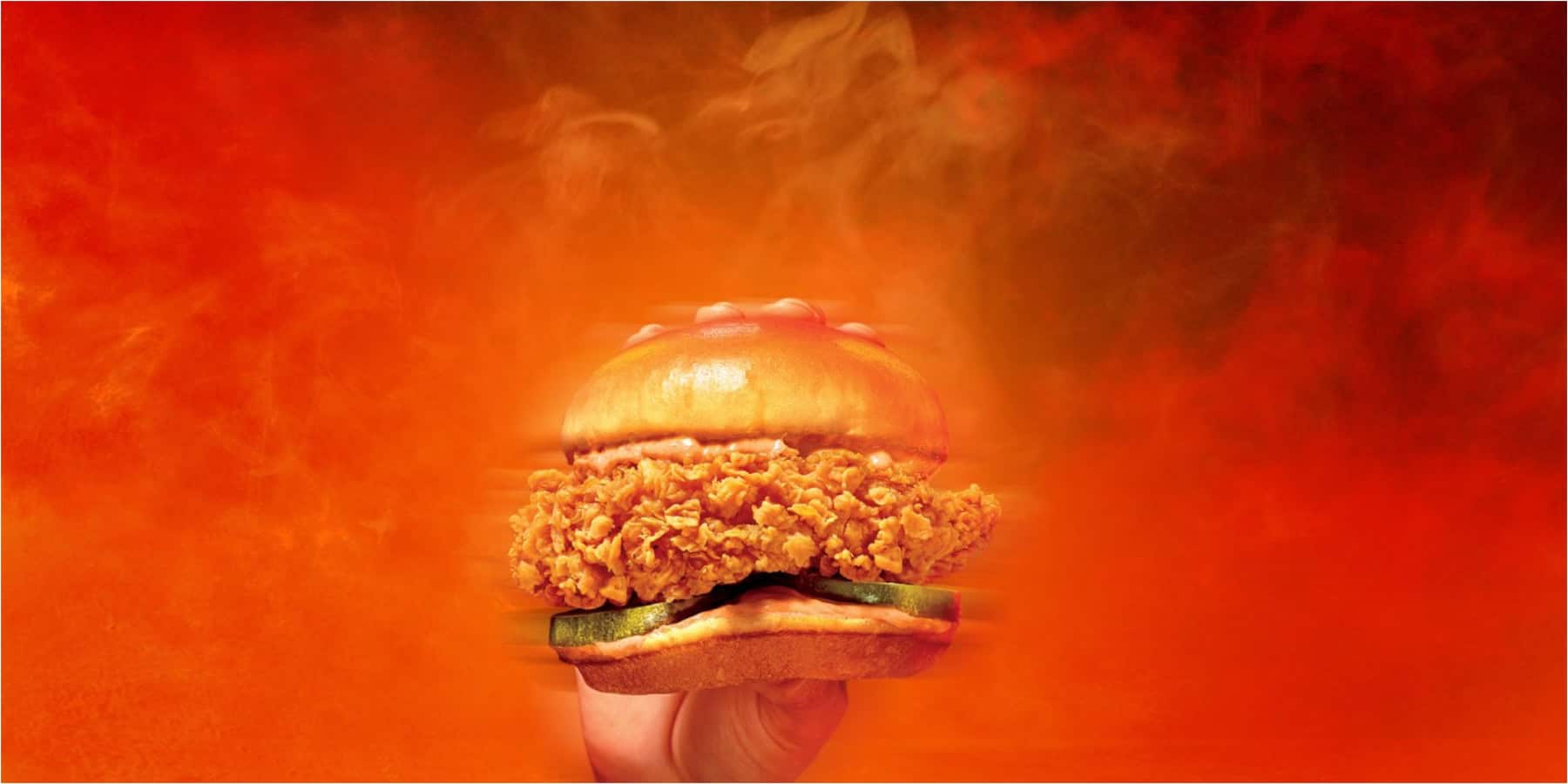 A photo of Popeyes Ghost Pepper burger