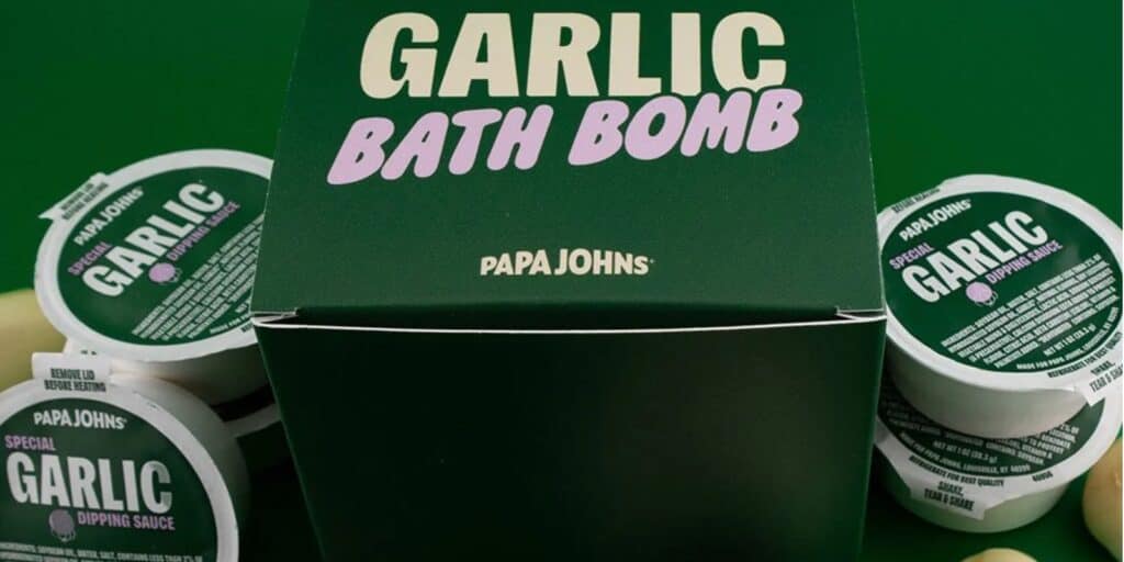 Papa Johns Brings Pizza Passion to the Tub With Garlic Sauce Bath Bomb