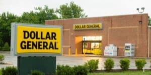 Exterior of a Dollar General store