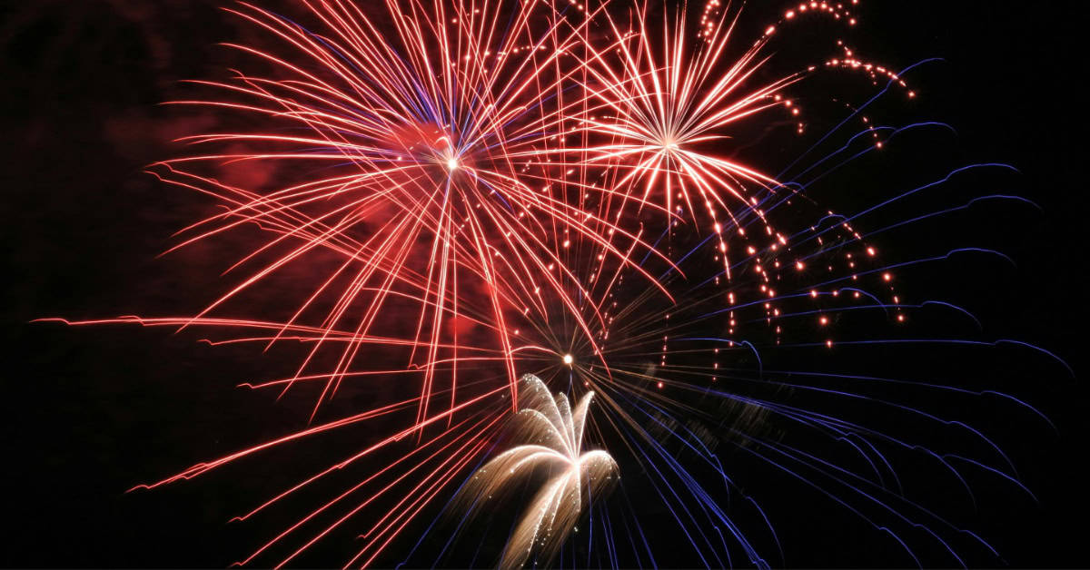 Fireworks celebrating July 4