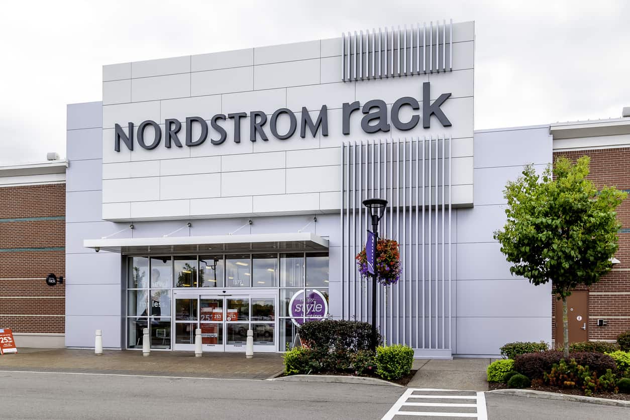 Nordstrom Rack storefront in Buffalo, New York, USA.