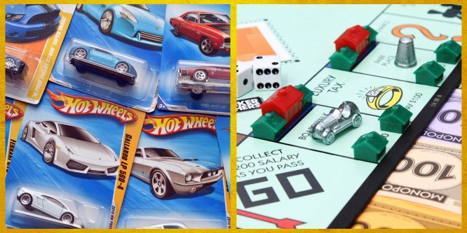 Hot Wheels next to Monopoly