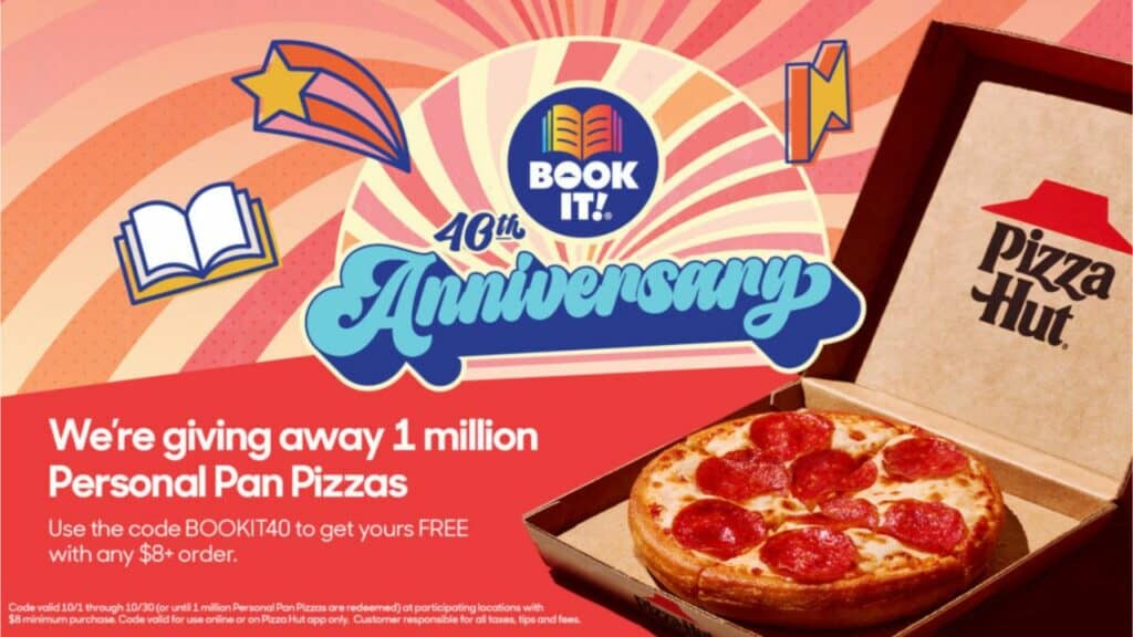Pizza Hut Is Giving Away 1 Million Free Pizzas in Honor of BOOK IT! Anniversary