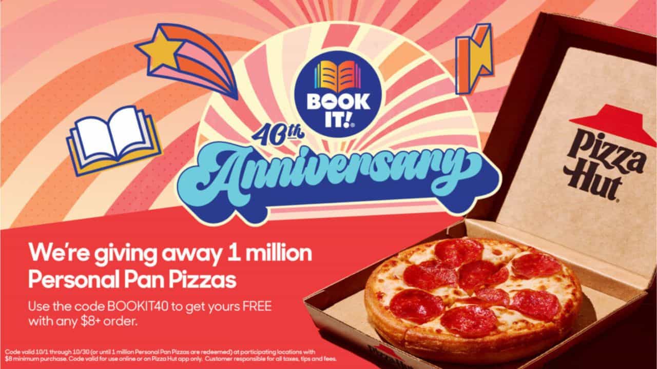 Pizza Hut Giving Away 1 Million Free Pizzas in Honor of 'Book It!' Anniversary