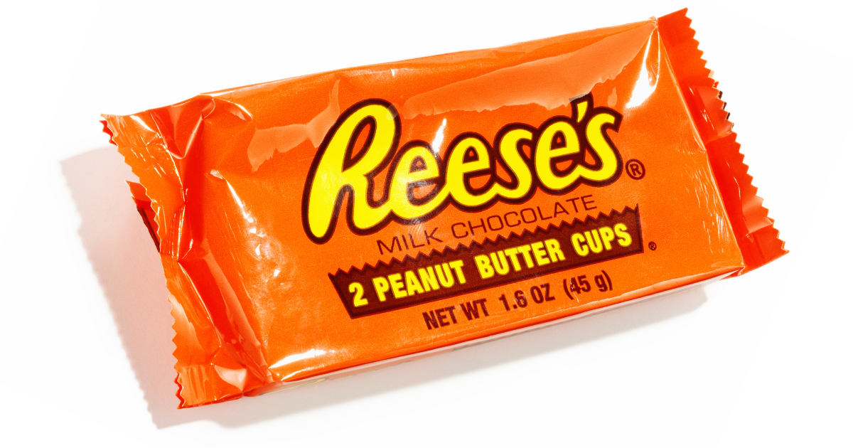 Reese's candy on white background
