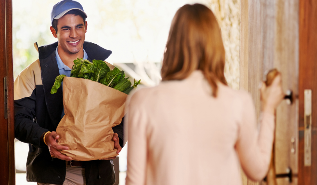 Person delivery groceries