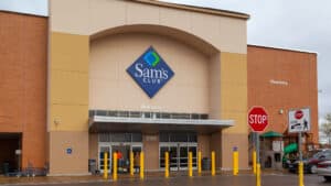 The entrance to a Sam’s club store in Saint Louis, MO, USA.