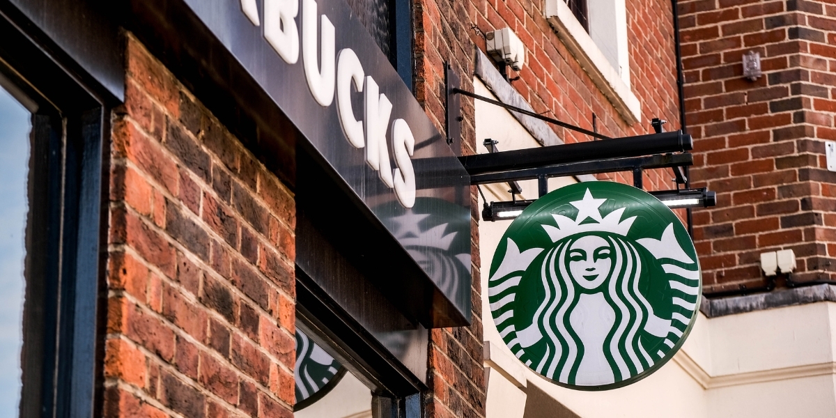 Starbucks sign outside a store