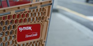 Image of a shopping cart that says "TJMaxx" and "HomeGoods"