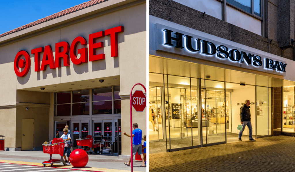 Target and Hudson's Bay storefronts