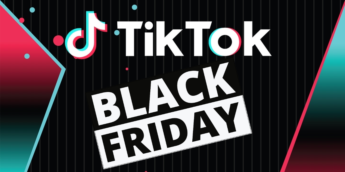 The TikTok logo about the words "Black Friday"