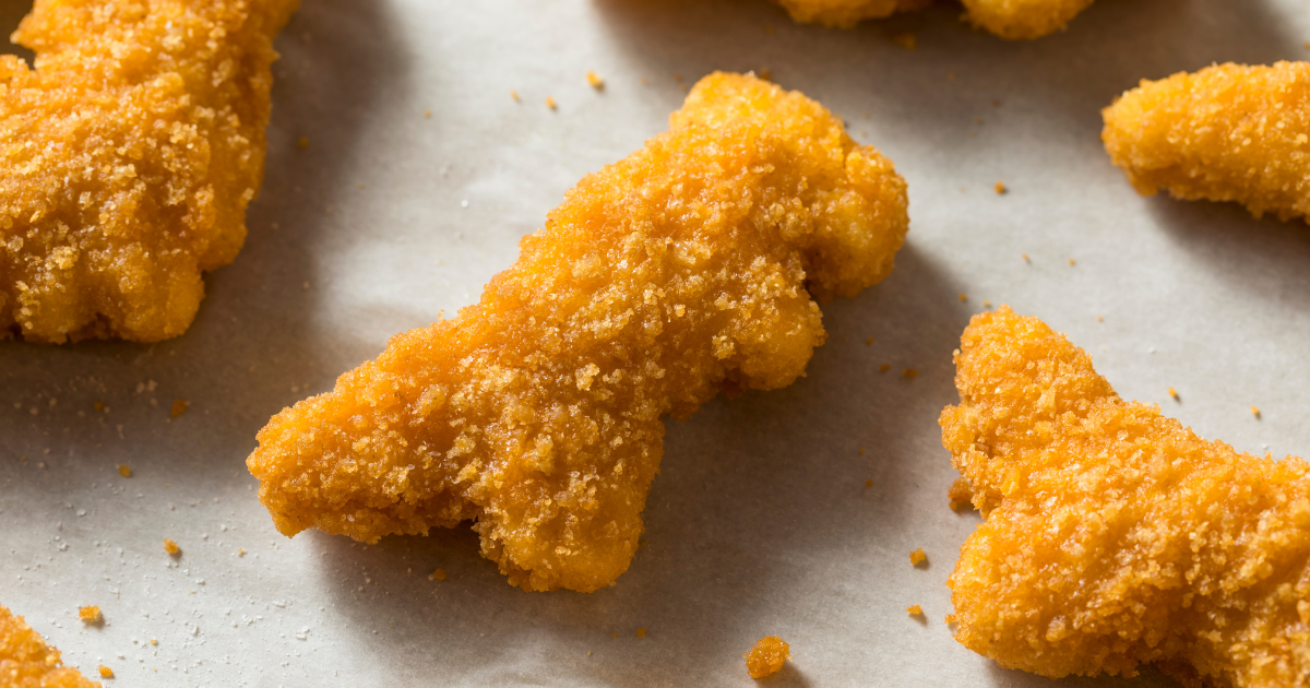 Dinosaur chicken nuggets