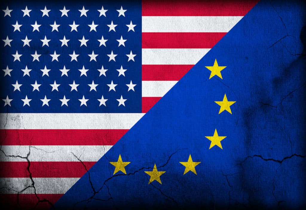 US and EU flags, boycott
