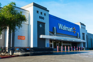Walmart store facade and entrance