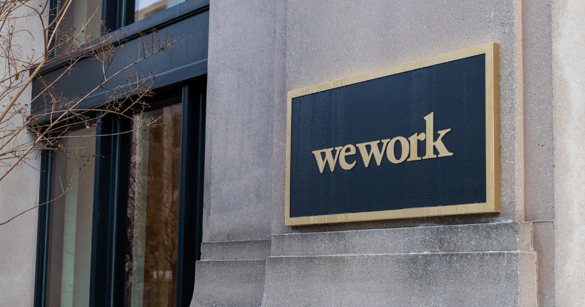 WeWork sign on a building