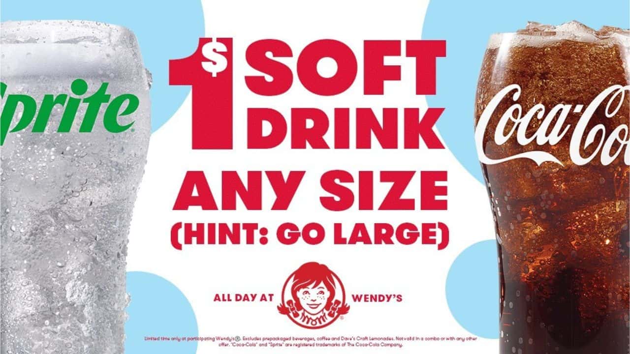 Wendy's Offering $1 Any Size Soft Drinks Nationwide, Every Day