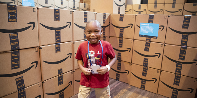 St. Jude patients and their families enjoy the Amazon patient event on Monday, September 23, 2019.
