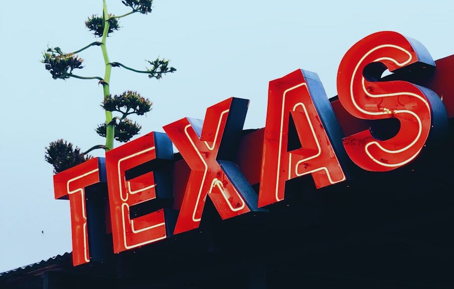 red Texas store signage