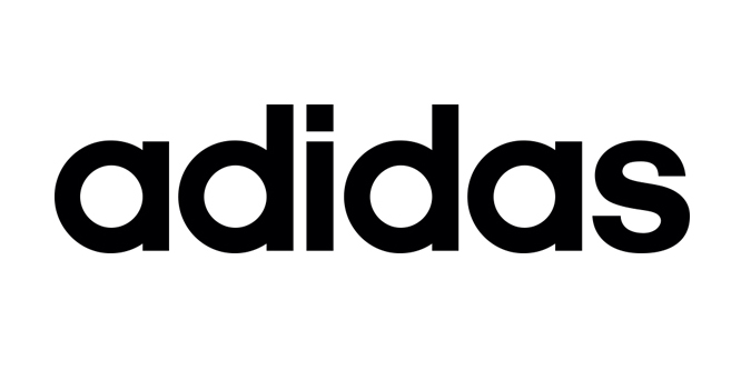 Adidas logo, text only, black