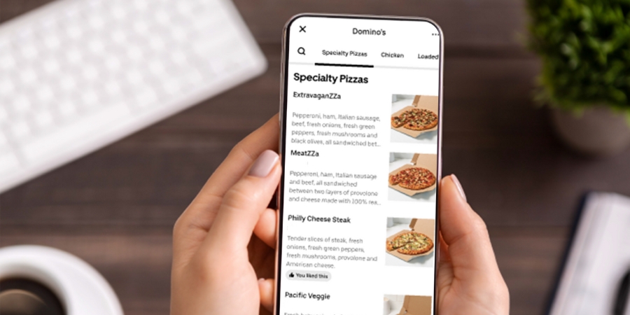 Domino's Pizza in the Uber Eats app