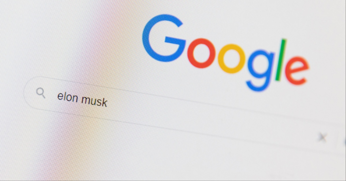 elon musk's name in a google search