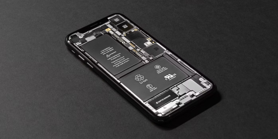 Inside of a smartphone and its battery
