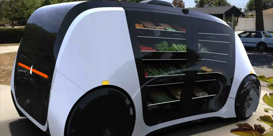 Image of Robomart's grocery shopping vehicle