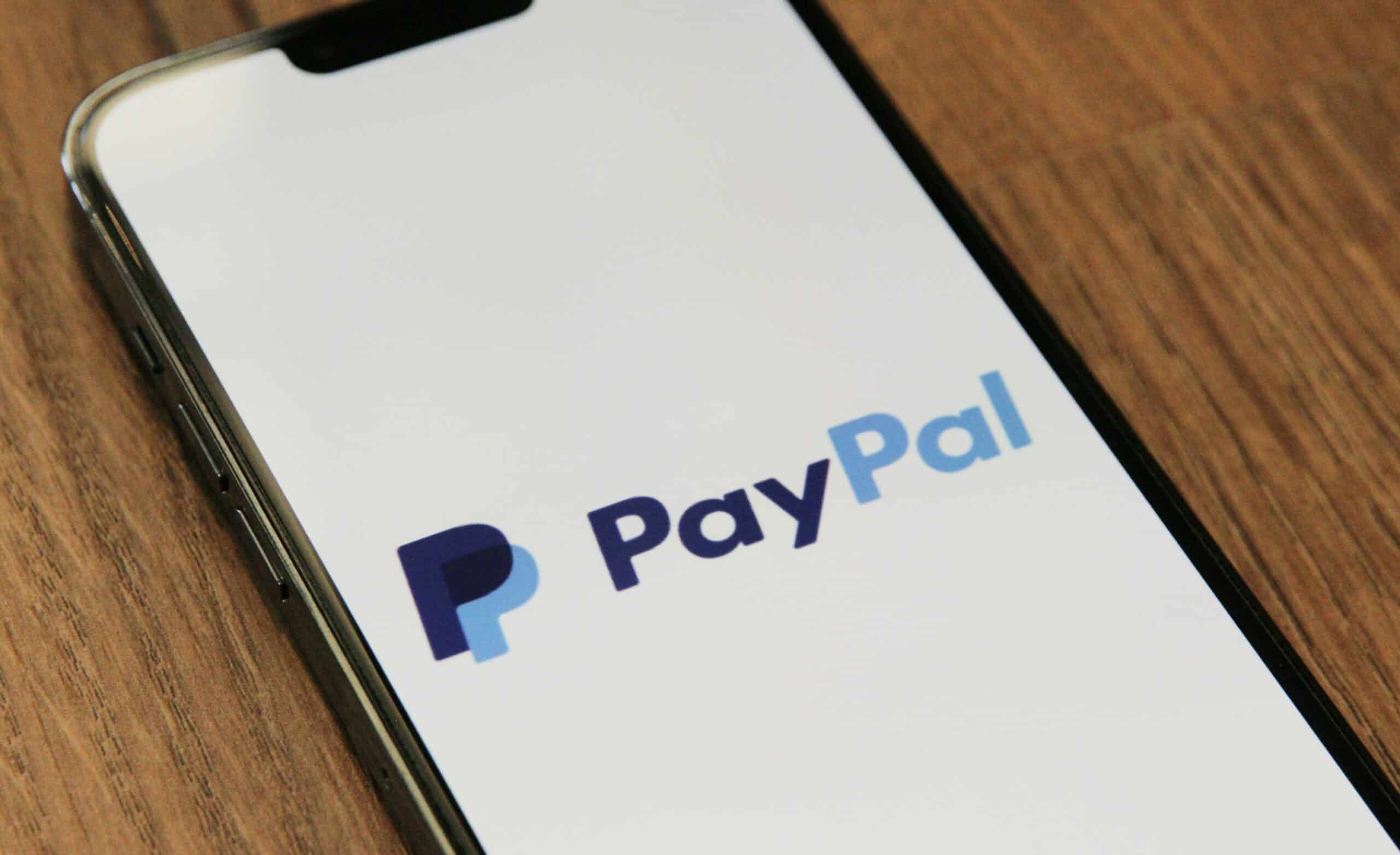 PayPal logo on phone