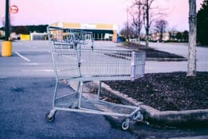 empty shopping cart parking lot