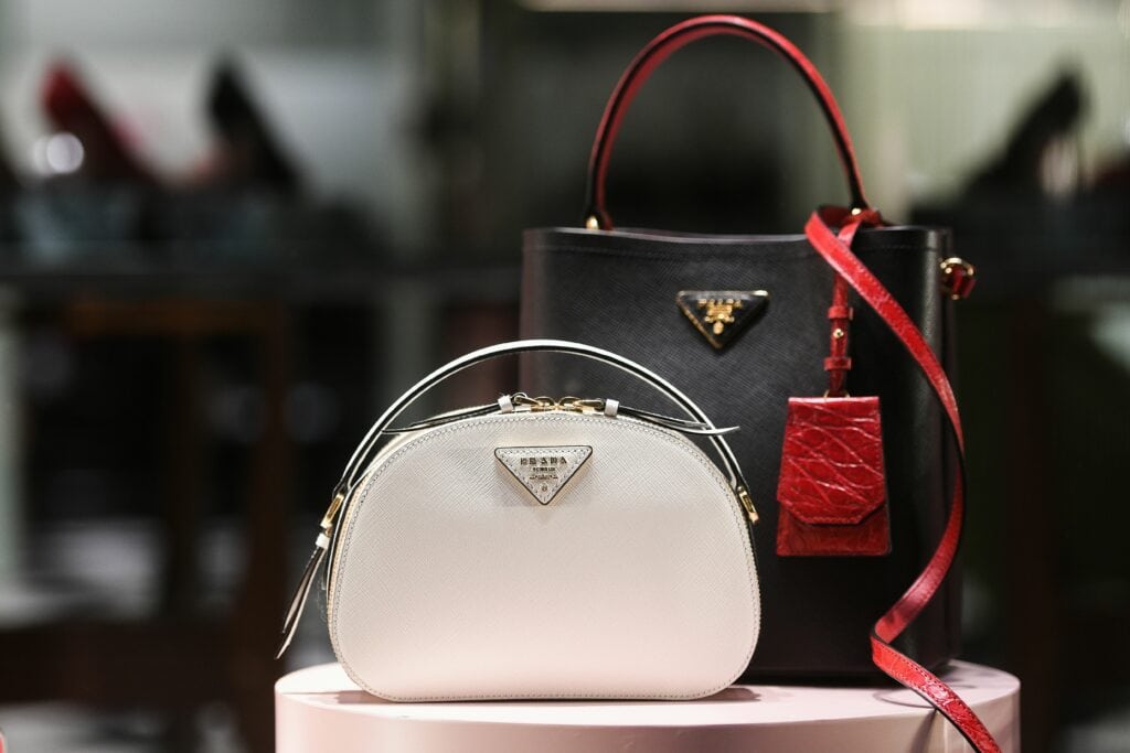 Luxury retail Prada handbags