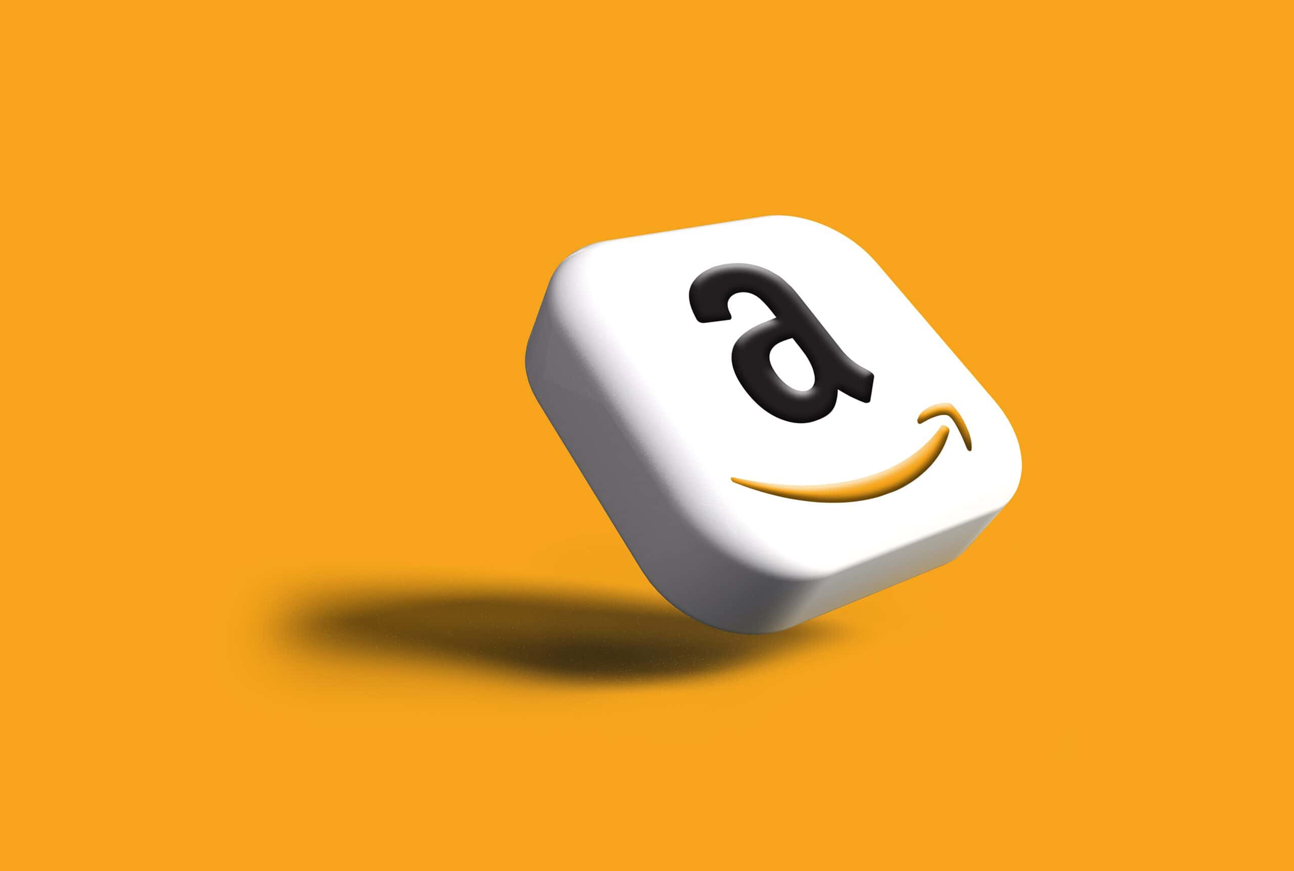 amazon logo on orange background
